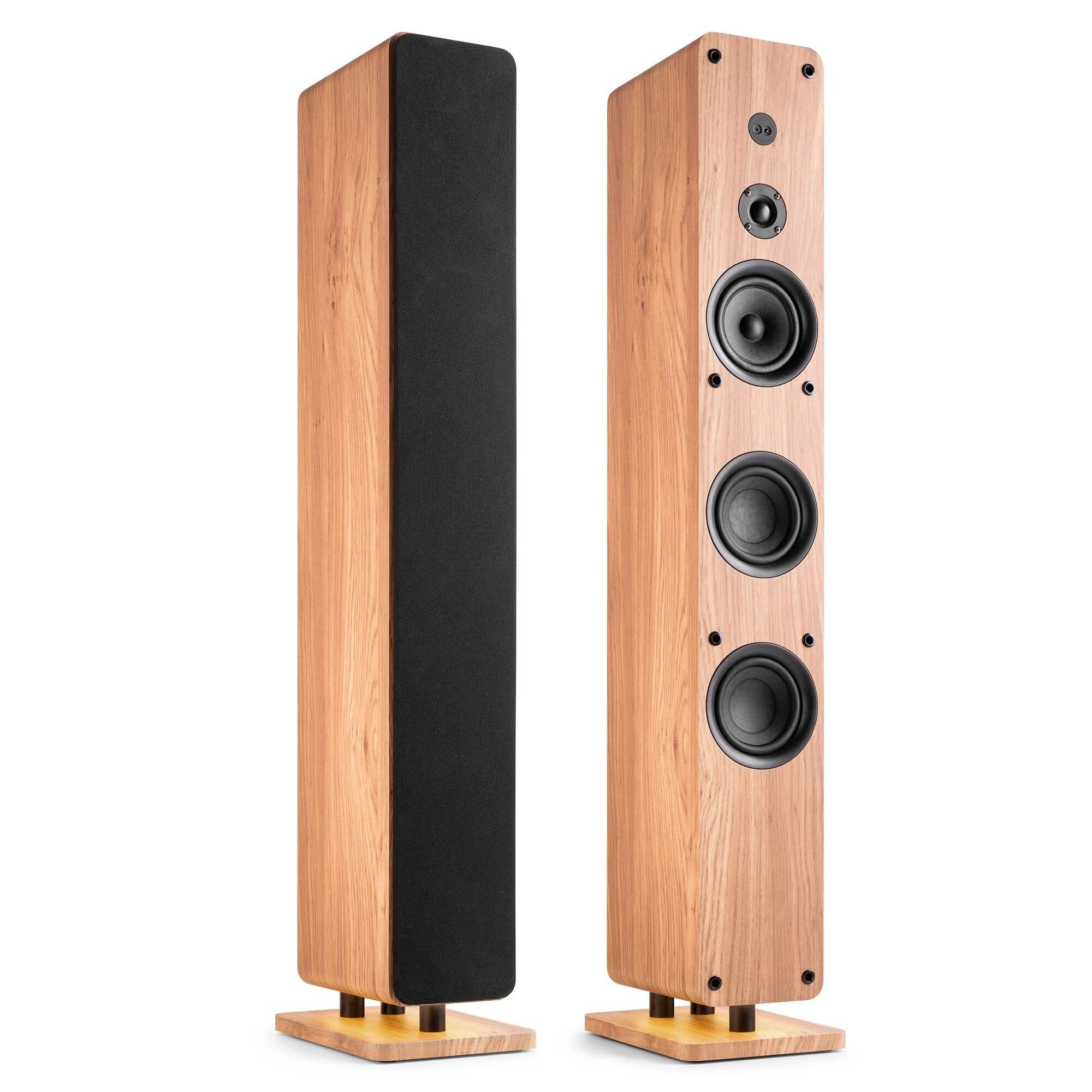 Audizio ARCO actieve speakerset met DAB radio - HiFi speakers met Bluetooth pairing - 320W - Hout