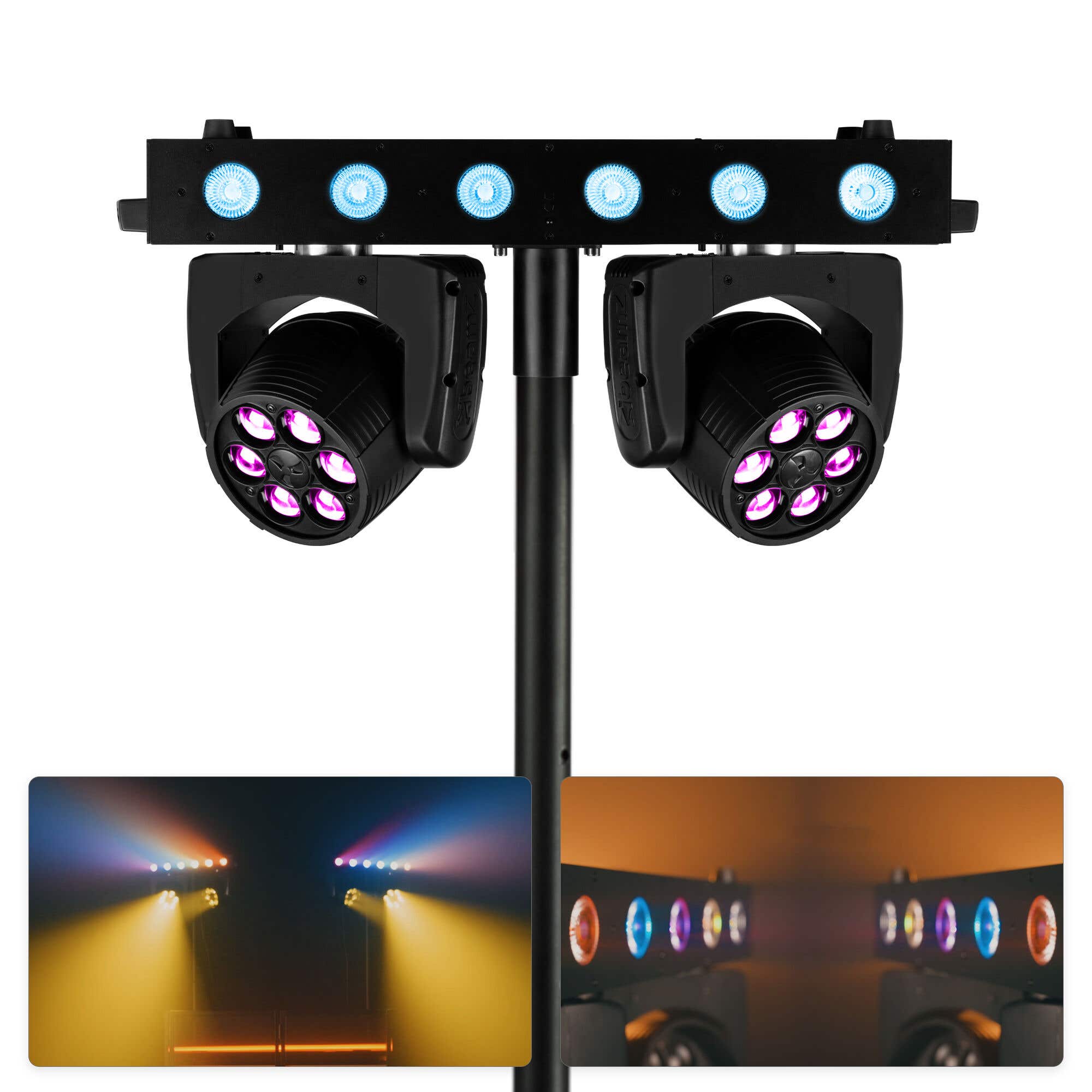 BeamZ Fuze Twin wash moving head bar - Set van 2 RGBW moving heads op statief - 75W