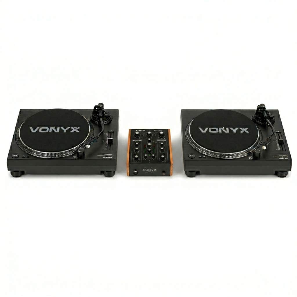Vonyx vinyl DJ set - Complete DJ setup met draaitafels en analoge mixer - Direct-drive platenspelers