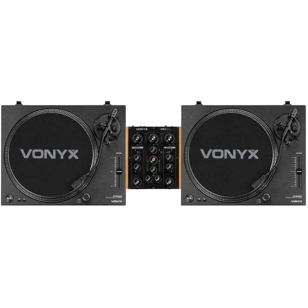 Vonyx vinyl DJ set - Direct-drive draaitafels en rotary mixer kopen?