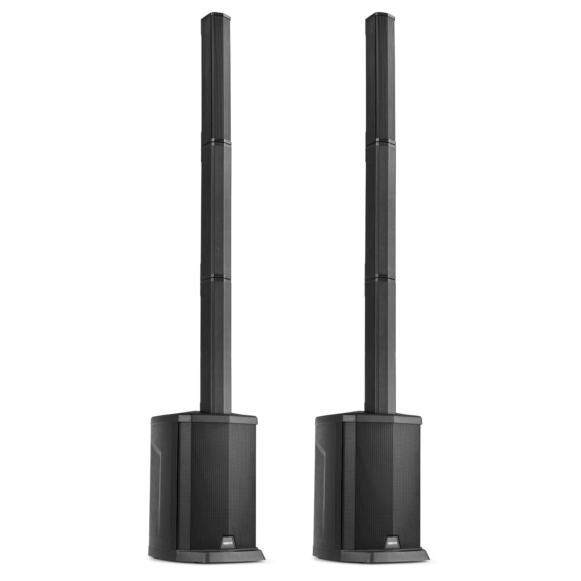 Vonyx VX808B PA speakers - Set van twee actieve speakers met accu - Draadloze stereo pairing - 640W