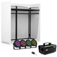 Fuzzix beginners DJ setup - Met opvouwbare DJ booth, 4 LED parren en rookmachine - RGB LED’s