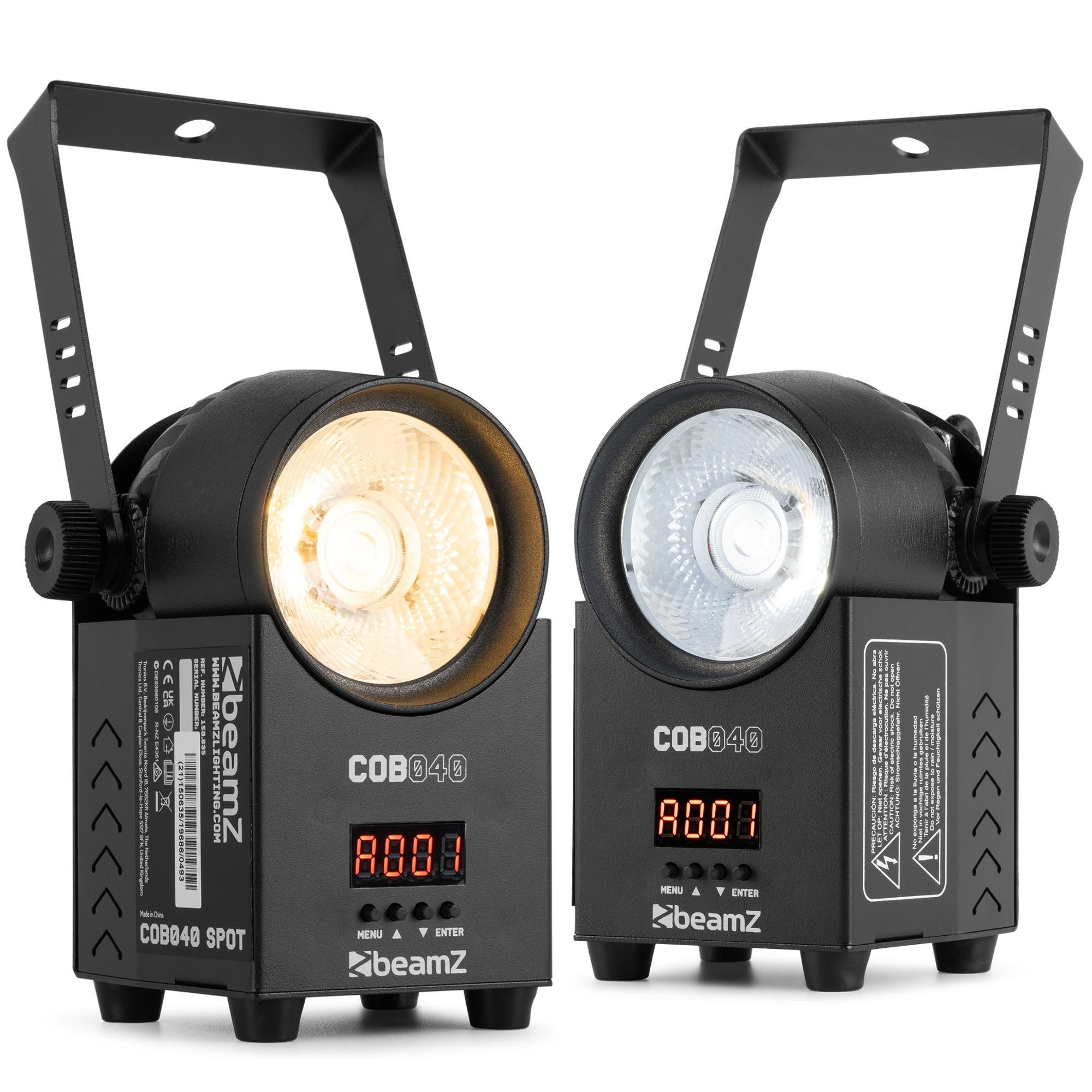 BeamZ set van 2 COB040 Spots - Compacte COB spots - Met dual white LED - 40W