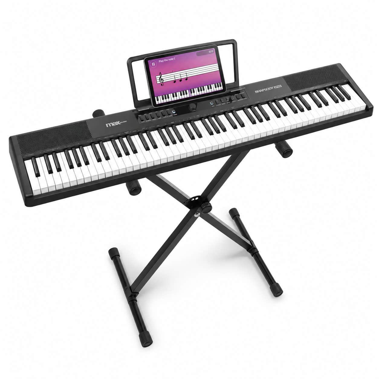 MAX RhapsodyDP88S digitale piano - Keyboard 88 toetsen - Met keyboardstandaard - 25 keyboardlessen