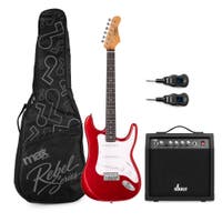 MAX Rebel ST draadloze elektrische gitaar set - Complete starterset incl. versterker - Rood
