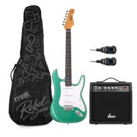 MAX Rebel ST draadloze elektrische gitaar set - Complete starterset incl. versterker - Groen