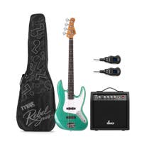 MAX Rebel JB draadloze basgitaar set - Complete starterset incl. versterker - Groen