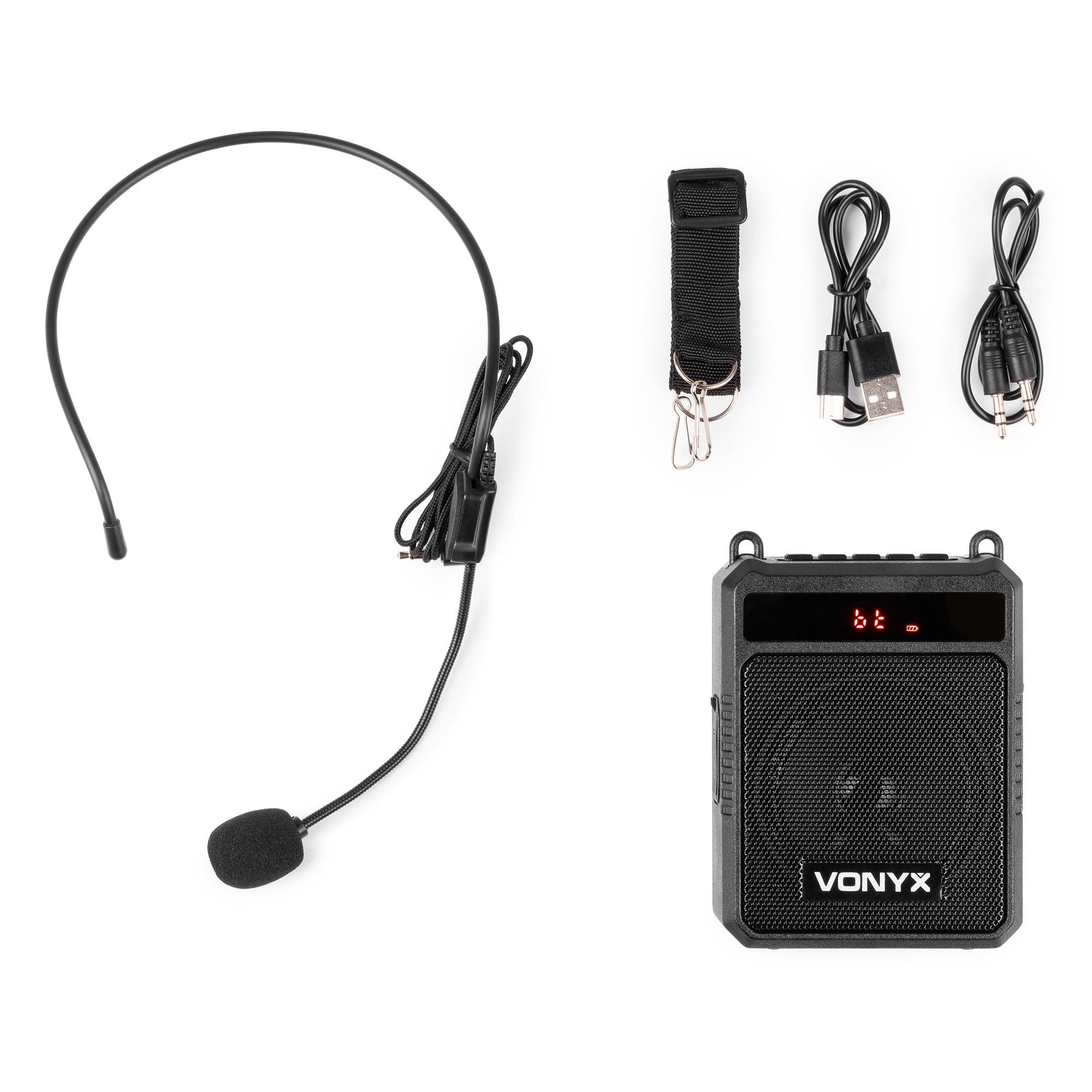 Vonyx BVA20 draagbare stemversterker - Met headsetmicrofoon -