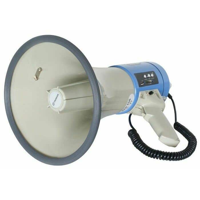 30W Megafoon met versterker, USB / SD MP3 speler en Sirene