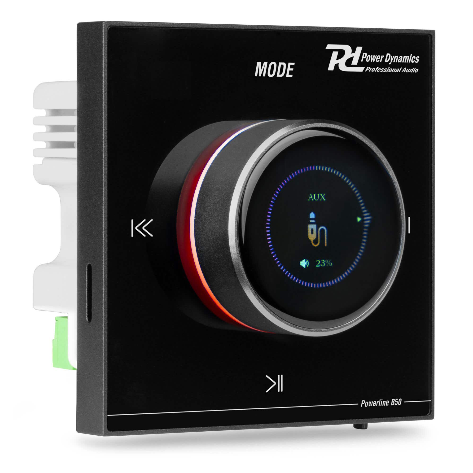 Power Dynamics Powerline B50B inbouw versterker - Met touchscreen en Bluetooth - 2x 25W - Zwart