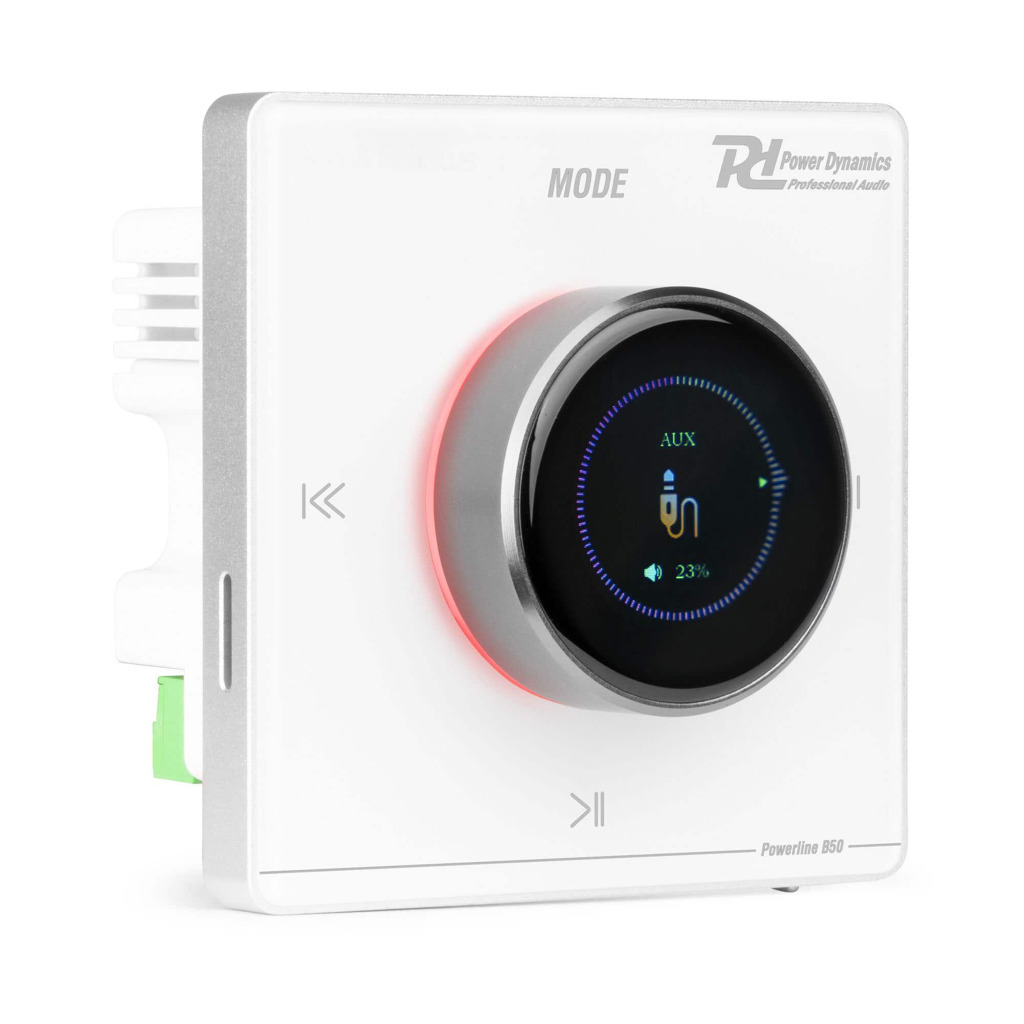 Retourdeal - Power Dynamics Powerline B50W inbouw versterker - Met touchscreen en Bluetooth - 2x 25W - Wit