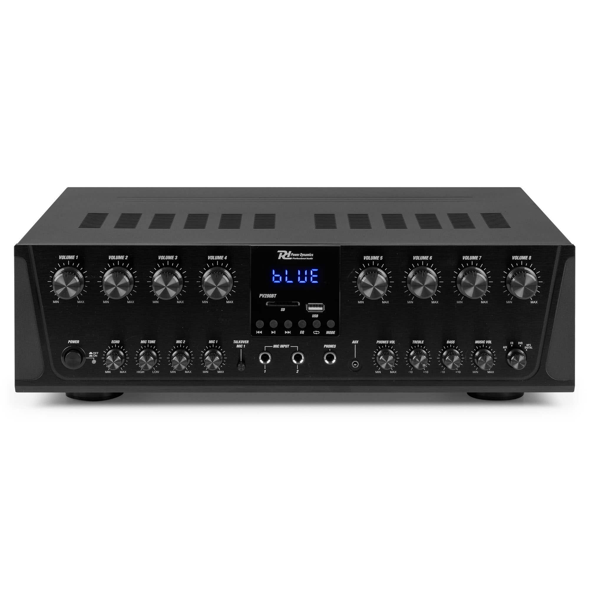 Power Dynamics PV280BT 8-zone versterker - voor omroepinstallaties -
