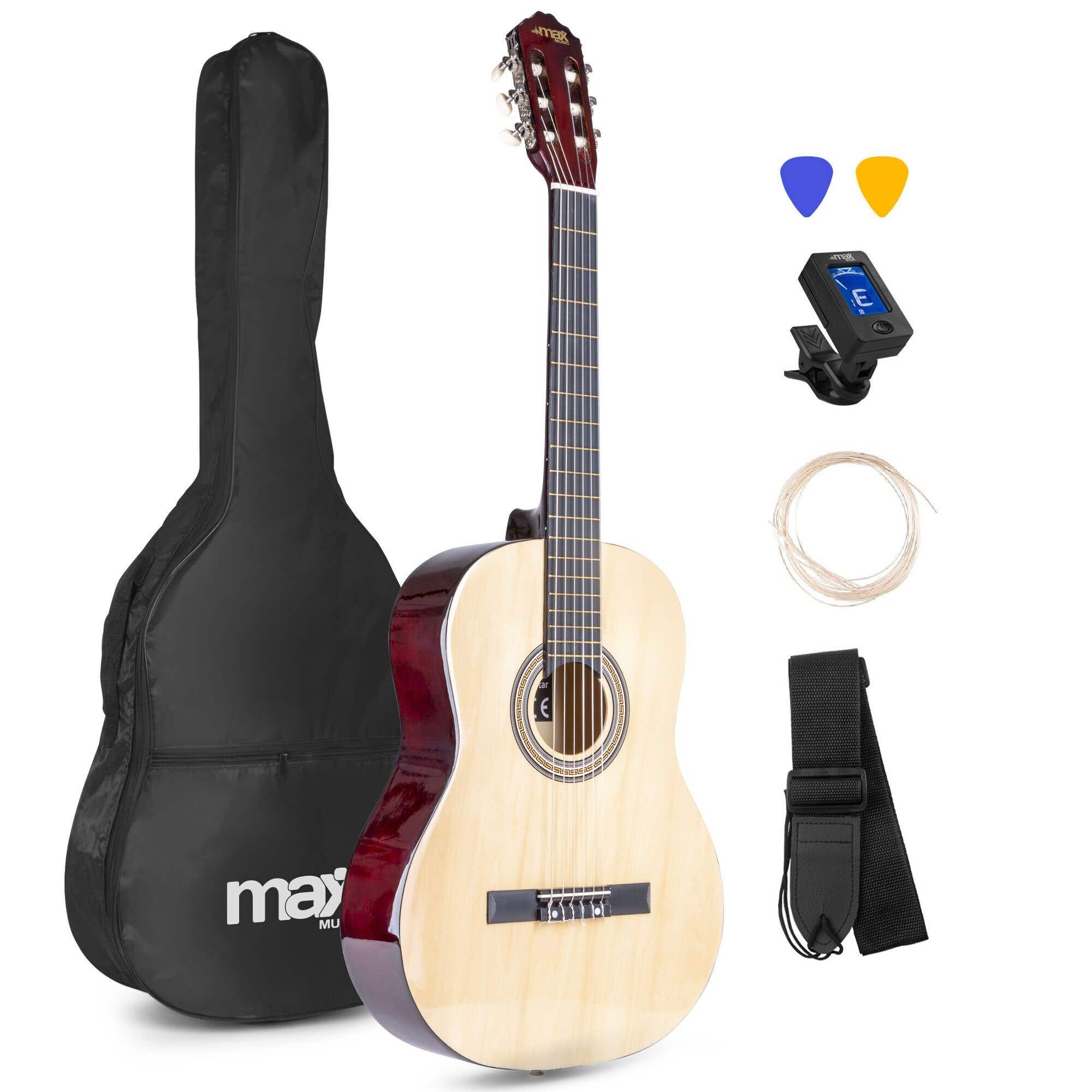MAX SoloArt klassieke akoestische gitaar (39") starterset - Naturel
