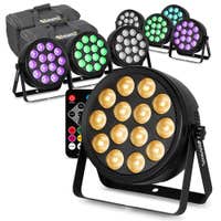 BeamZ set van 8 BCC165 LED PAR in flightbags - 14x 4W RGBAW-UV LED’s - Inclusief afstandsbediening