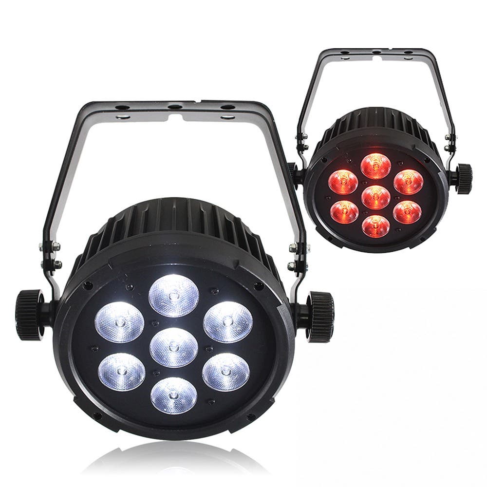 BeamZ set van 2 BT270 LED flat parren - 7x 6W RGBW LED's met afstandsbediening en DMX