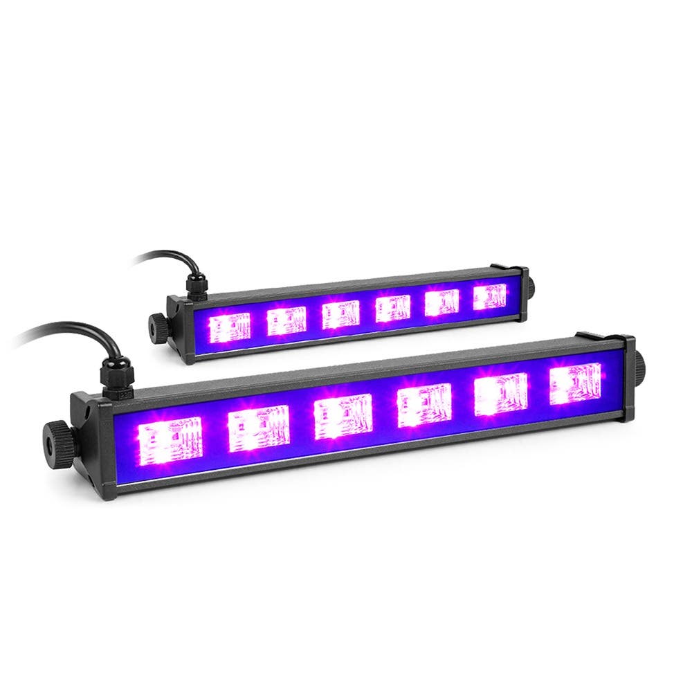 BeamZ set van 2 BUV63 compacte LED Blacklight bars - 6x 3W LED's