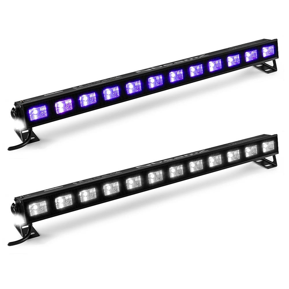BeamZ set van 2 BUVW123 LED bars met 12 UV / warm white LED's - 40W