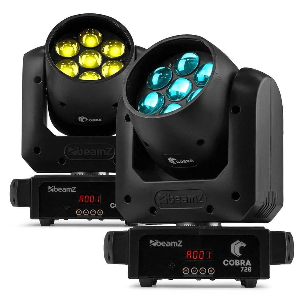 BeamZ Cobra 720 LED set van 2 wash moving heads - 140W