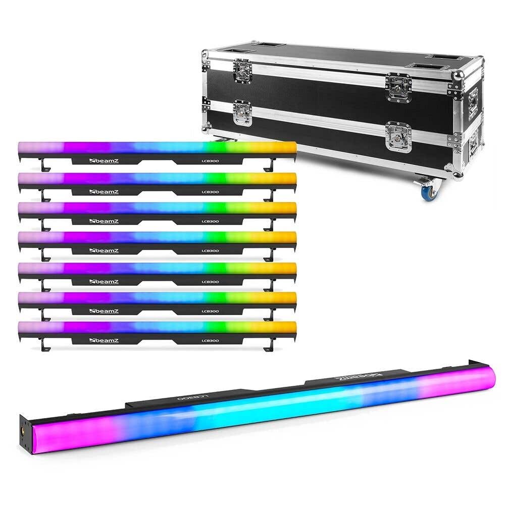 BeamZ set van 8 LCB300 LED bars in flightcase - 36x 4-in-1 LED’s - RGBW