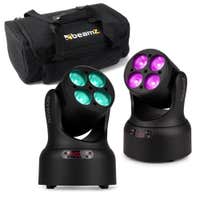 BeamZ NOVA420-BK moving head set met tas - 2x Wash moving heads met 4x 20W RGBW LED’s - Zwart