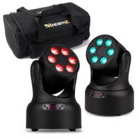 BeamZ NOVA68-BK moving head set met tas - 2x Wash moving heads met 6x 8W RGBW LED’s - Zwart