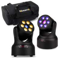 BeamZ NOVA68G-BK moving head set met tas - 2x Wash moving heads met gobo’s - RGBW LED’s - Zwart