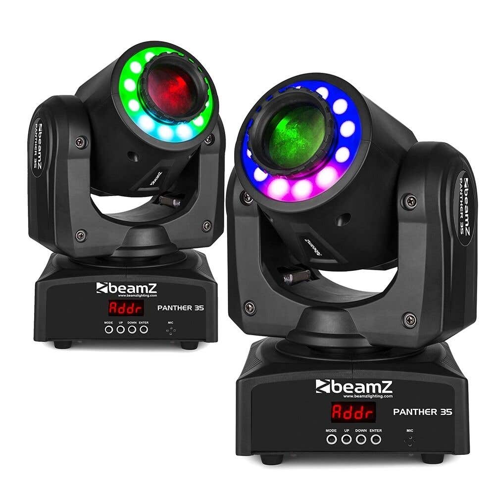 BeamZ Panther 35 set van 2 moving heads - Met LED ring en 35W LED