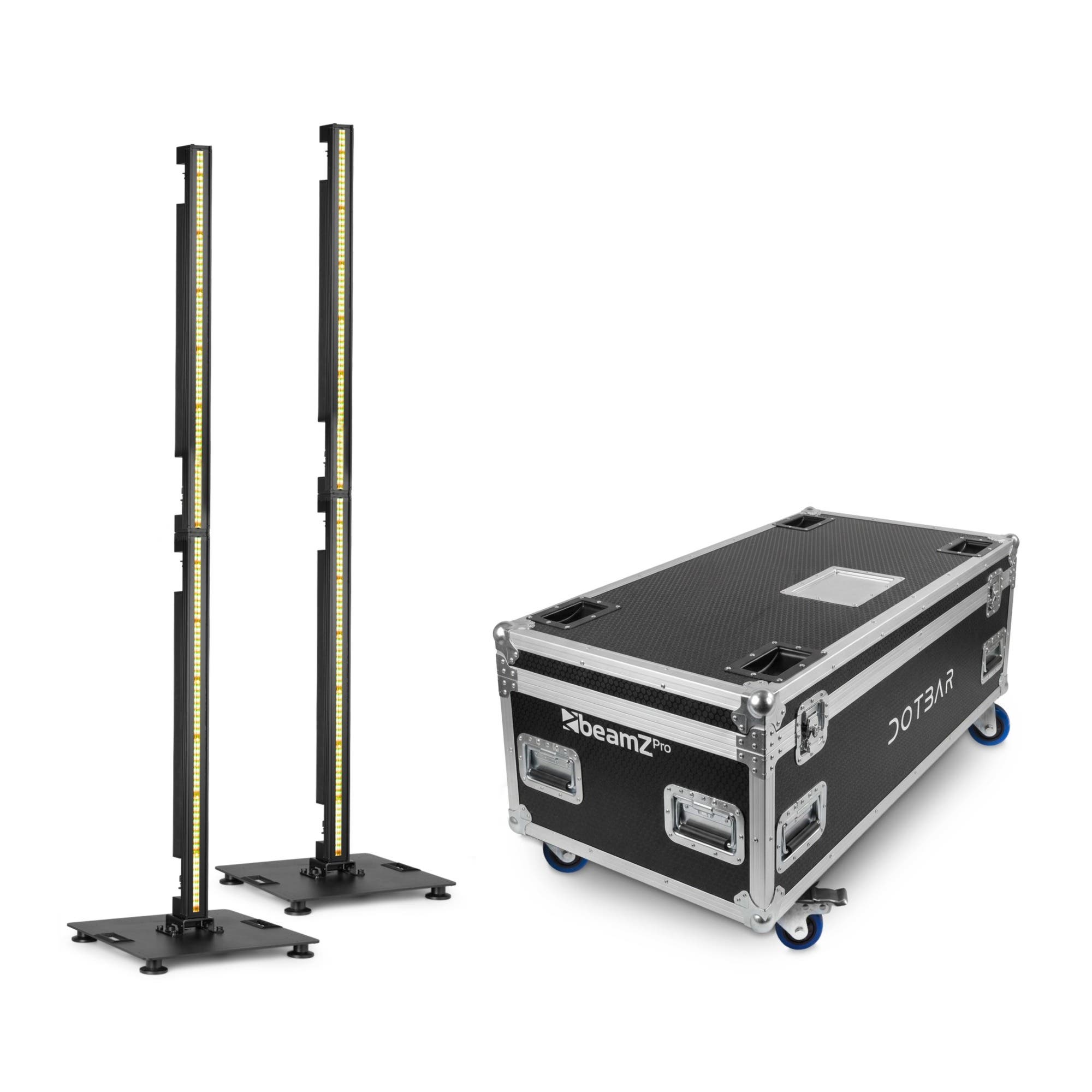 BeamZ Pro set van 4 DOTBAR CYC1 barren in flightcase met baseplates - 144 RGB LED’s - IP65