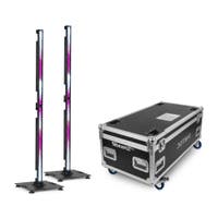 BeamZ Pro set van 4 DOTBAR PIX1 barren in flightcase met base plates - Outdoor SMD LED bar - RGBW
