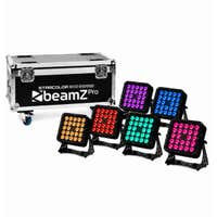 BeamZ Pro set van 6 StarColor205 LED Flood Lights in flightcase - RGBA - 24 x 10 Watt - IP65