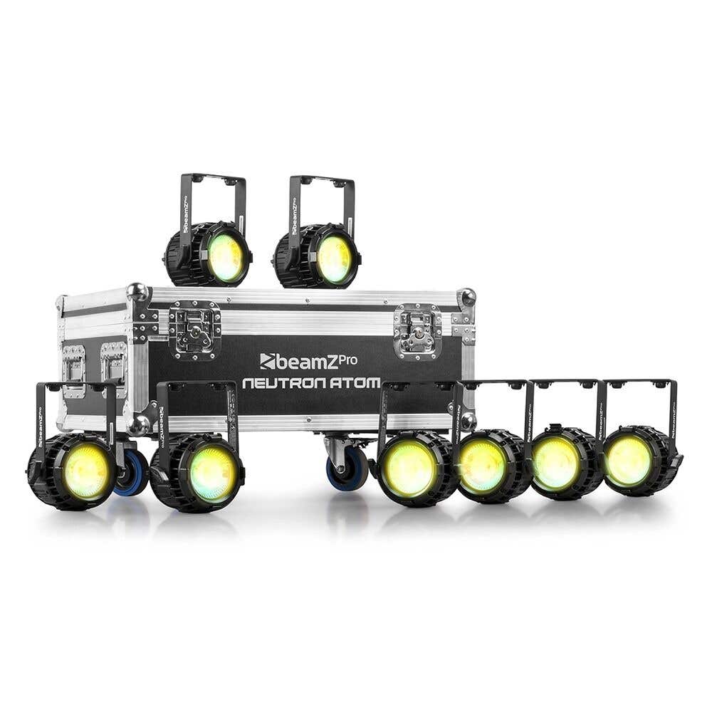 BeamZ Professional Set van 8 Neutron-Atom TM combi blinders in flightcase - RGB + WW LED - IP65