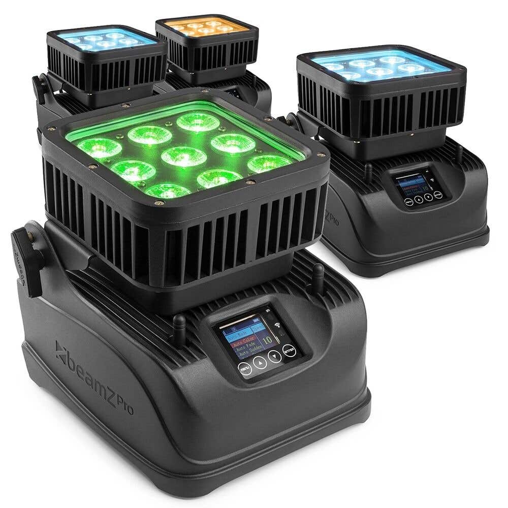 BeamZ Professional Set van 4 StarColor72B accu uplights - IP65 waterdicht - RGBWA LED’s