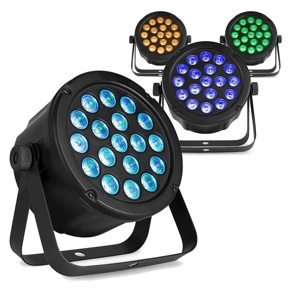 BeamZ set van 4 SlimPar45 LED Par met 18x 3W 3-in-1 RGB LED's en DMX 
