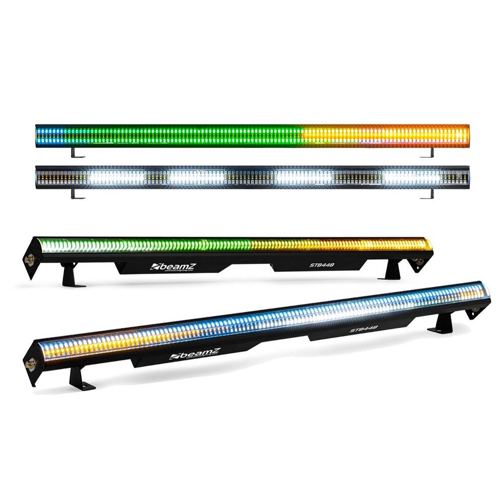 BeamZ set van 4 STB448 LED barren met stroboscoop functie - RGBAW LED’s en 4 x 16 bedienbare secties