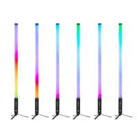 BeamZ Zelos LED Tube set van 6 - Met 360° RGBW/CW LED’s - IP65 - 12 uur accuduur en draadloze DMX