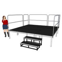 Compleet podium - 3x3 meter - hoogte 60cm incl. trap en balustrade