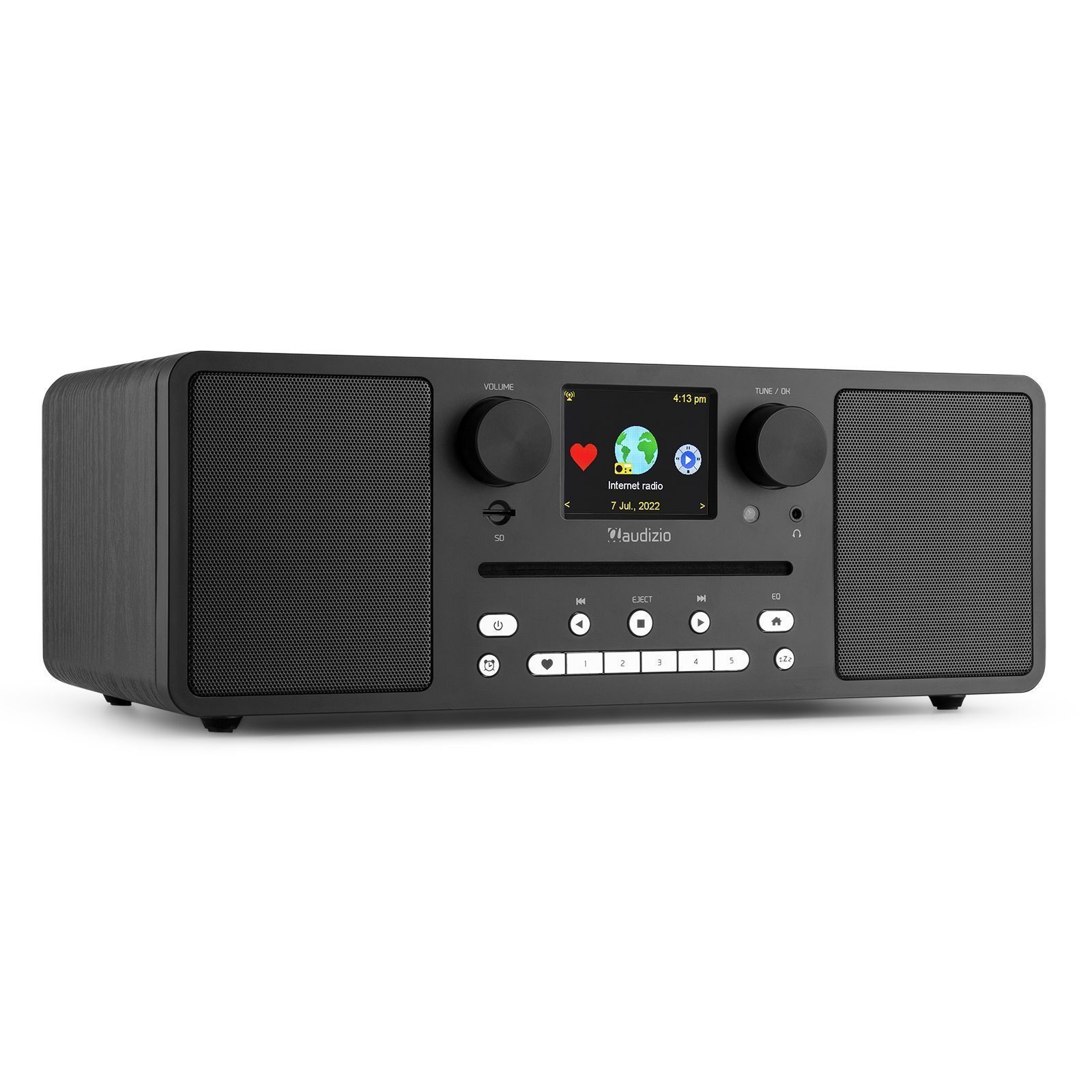 Audizio Naples stereo DAB radio met CD speler, Bluetooth, FM - 60W - Zwart