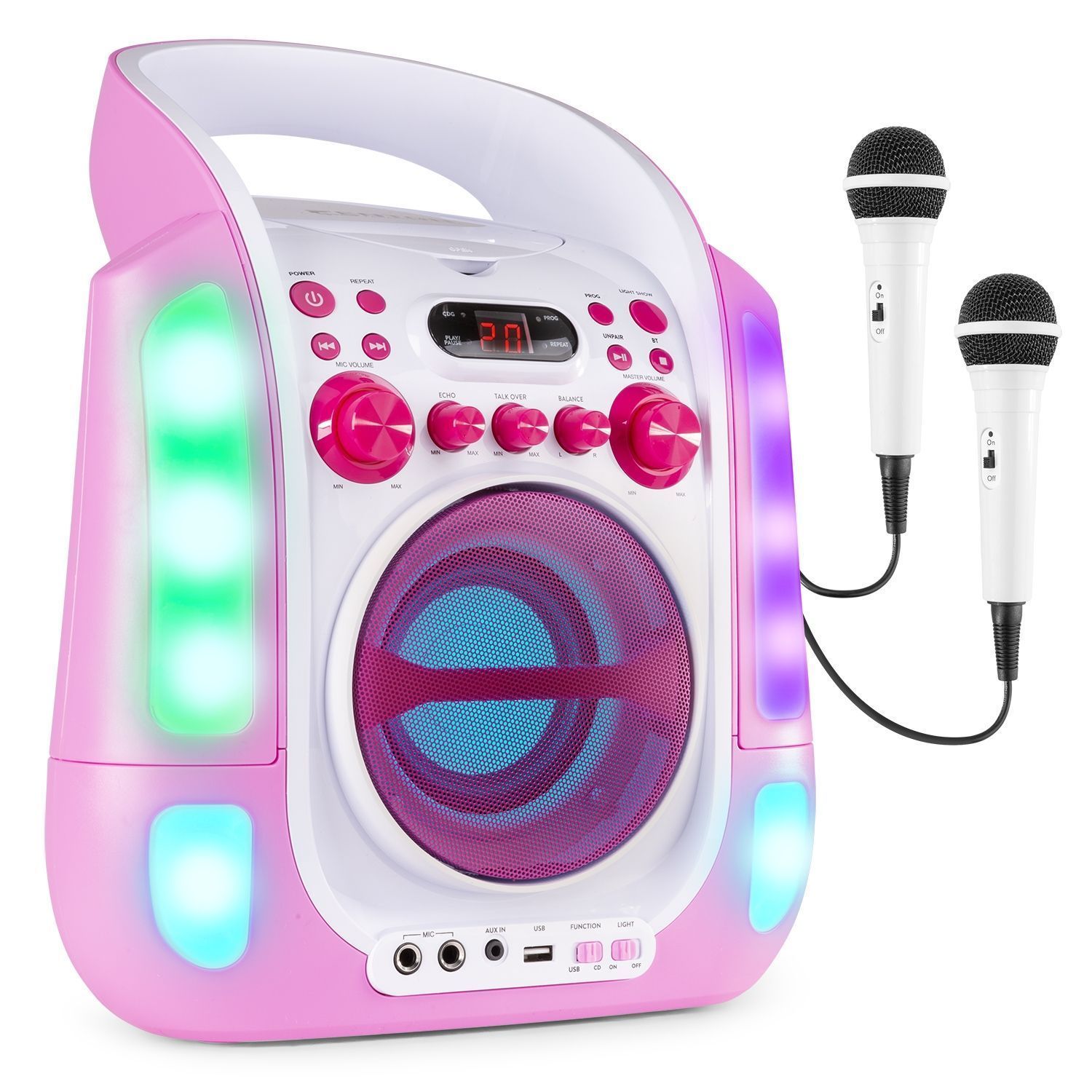 verdacht Het is de bedoeling dat munt Fenton SBS30P draagbare karaoke set met Bluetooth, CD+G en microfoons -  Roze kopen?