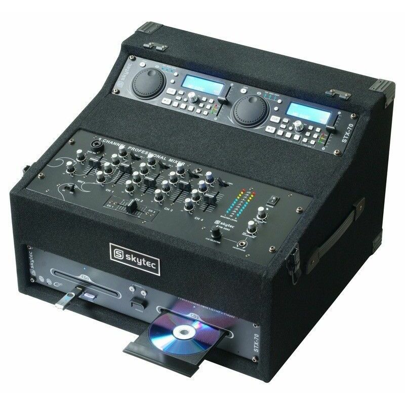 Logisch Ontwaken Uitschakelen SkyTec STK-300 Dubbele CD-speler Mixer Kit met flightcase