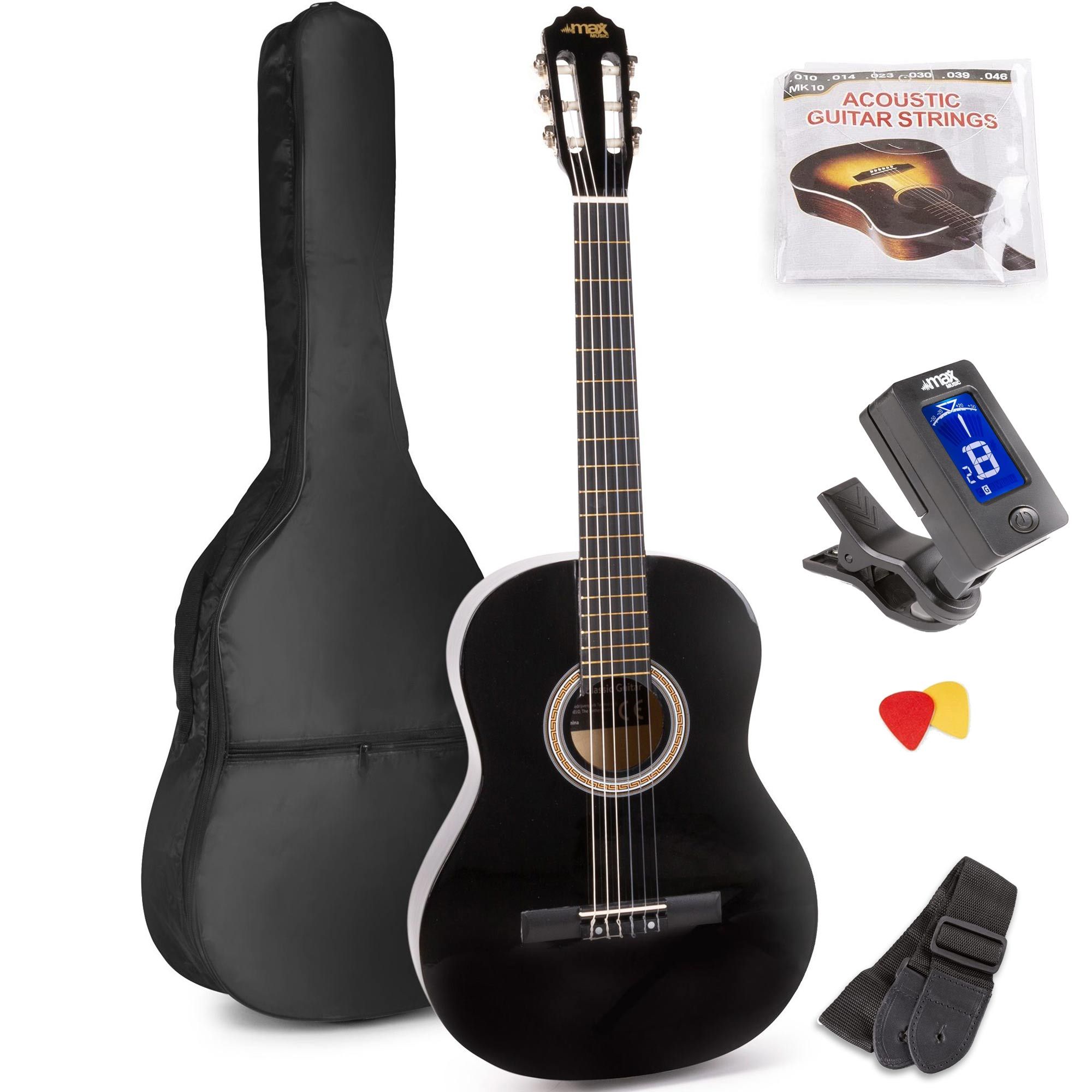 token backup Magazijn MAX SoloArt klassieke akoestische gitaar (39") starterset - Zwart kopen?