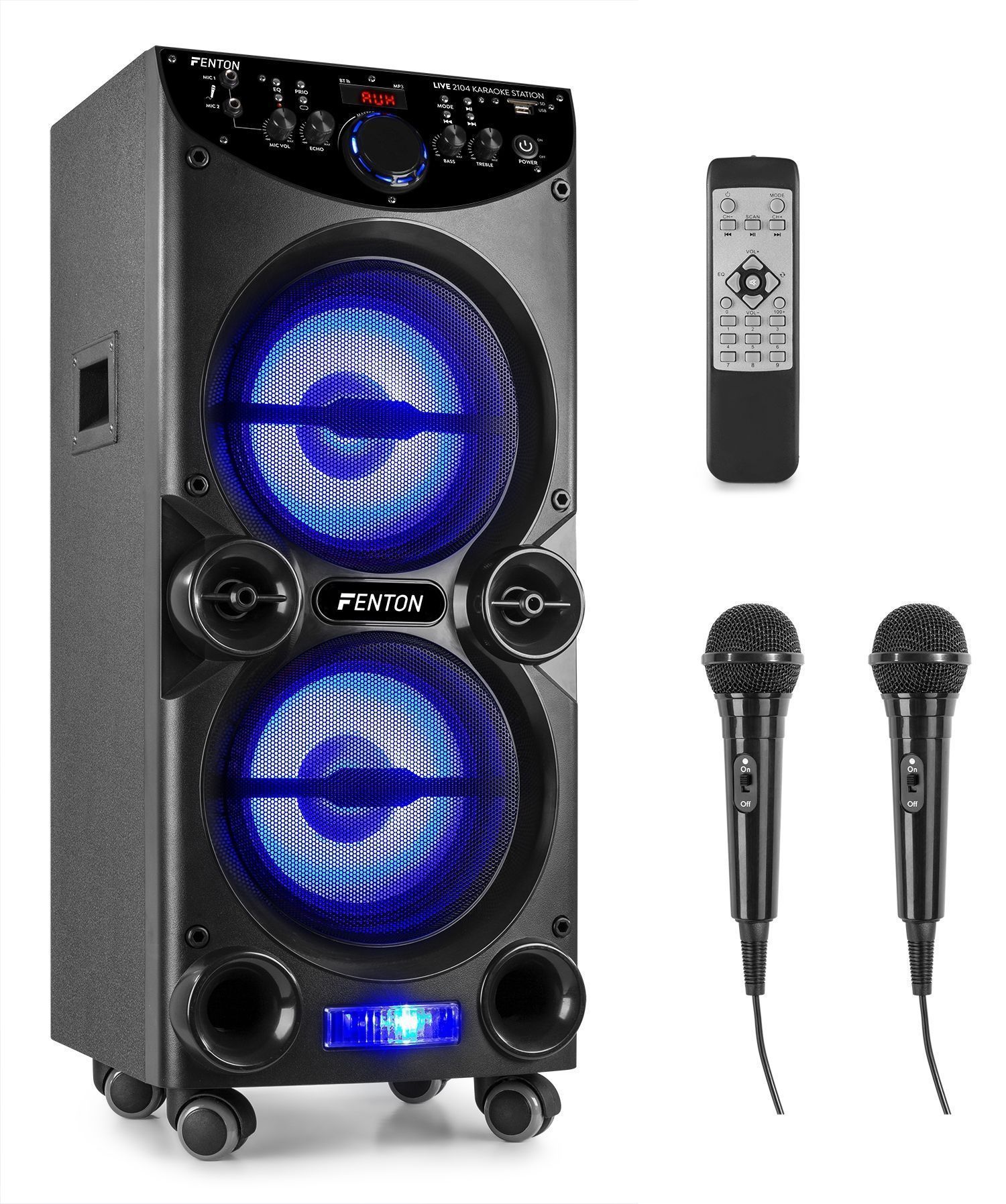 Seminarie milieu huren Fenton LIVE2104 karaokeset met Bluetooth en 2 microfoons - 400W kopen?