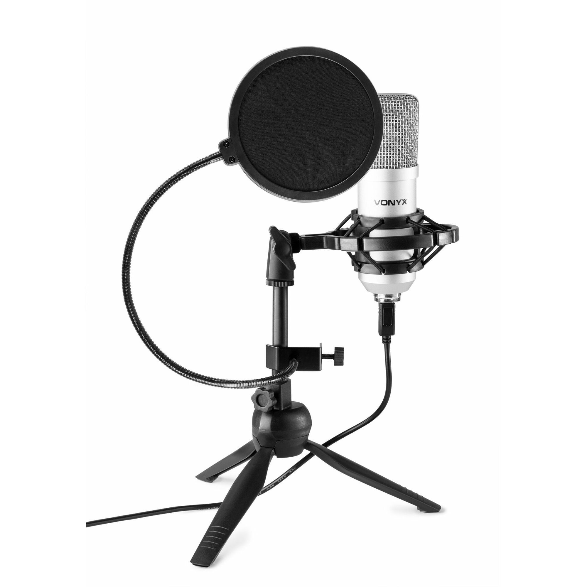 dief puberteit fluctueren Vonyx CM300S USB studio microfoon met popfilter - Titanium kopen?