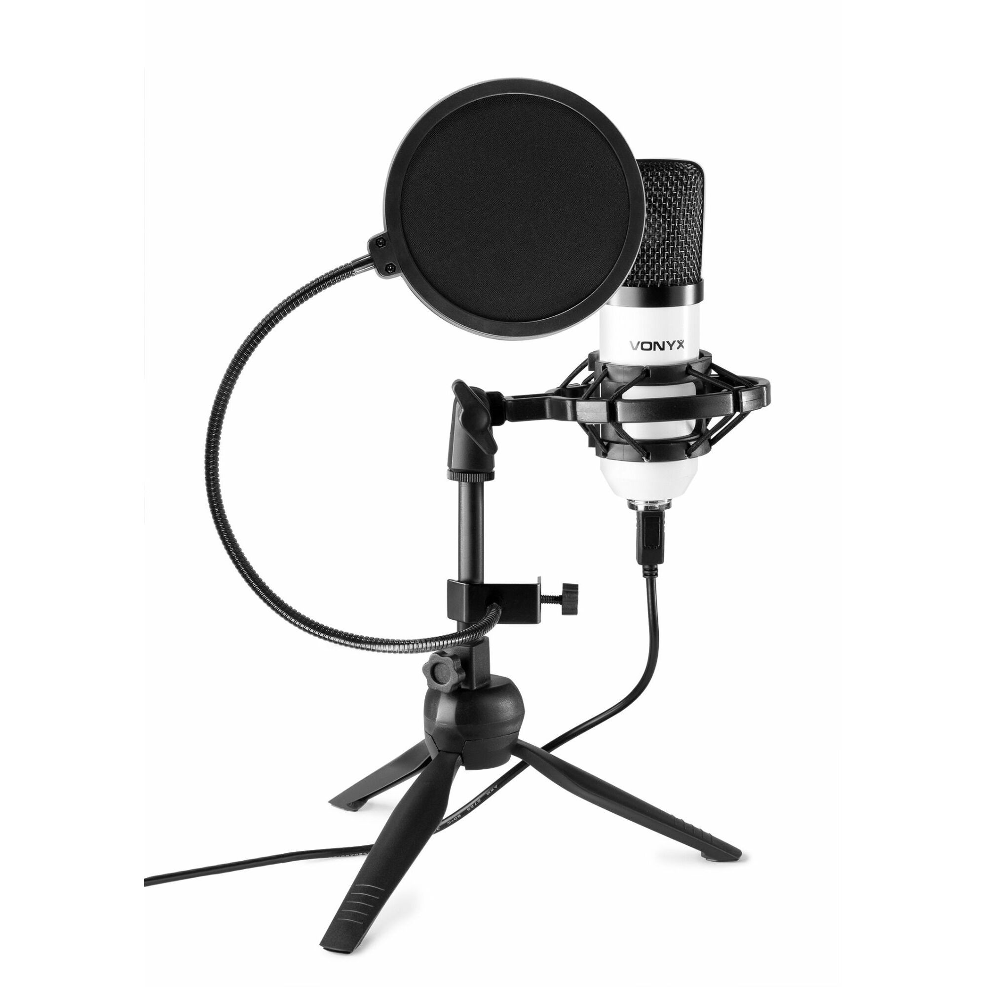 Kan worden berekend Verstikken Traditie Vonyx CM300W USB studio microfoon met popfilter - Wit kopen?