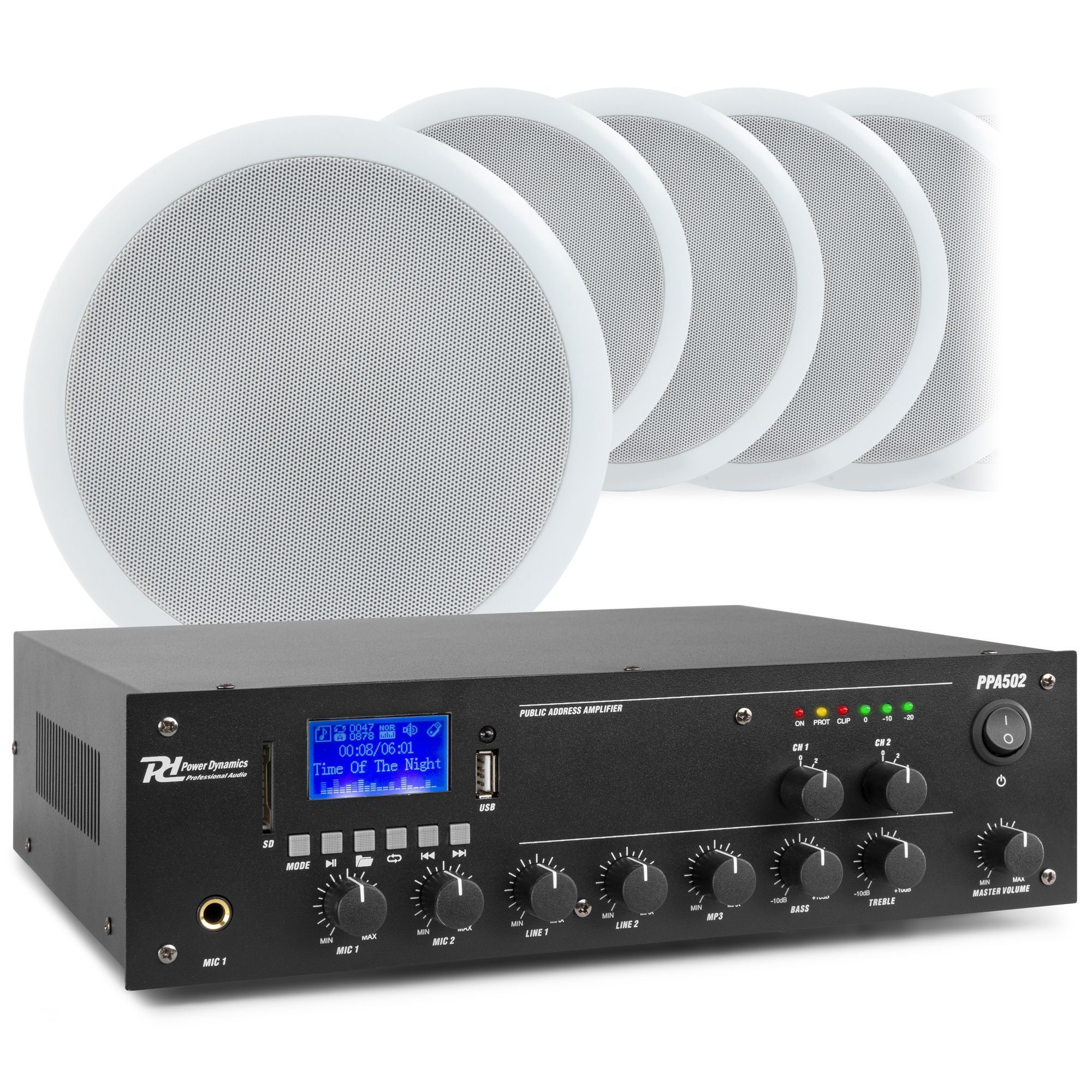 Arthur Danser appel Power Dynamics 2-zone geluidsinstallatie met Bluetooth, PPA502 versterker  en 10 plafondspeakers kopen?