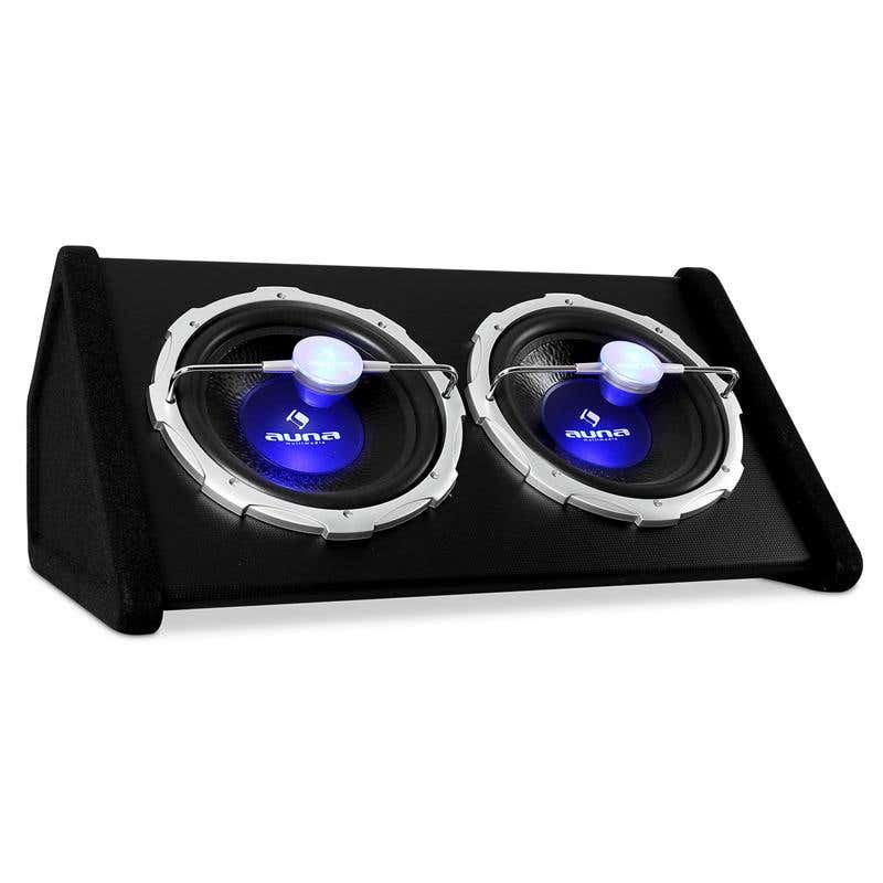 2e keus - 2x 12" Auto Subwoofer 2000 Watt met Lichteffect