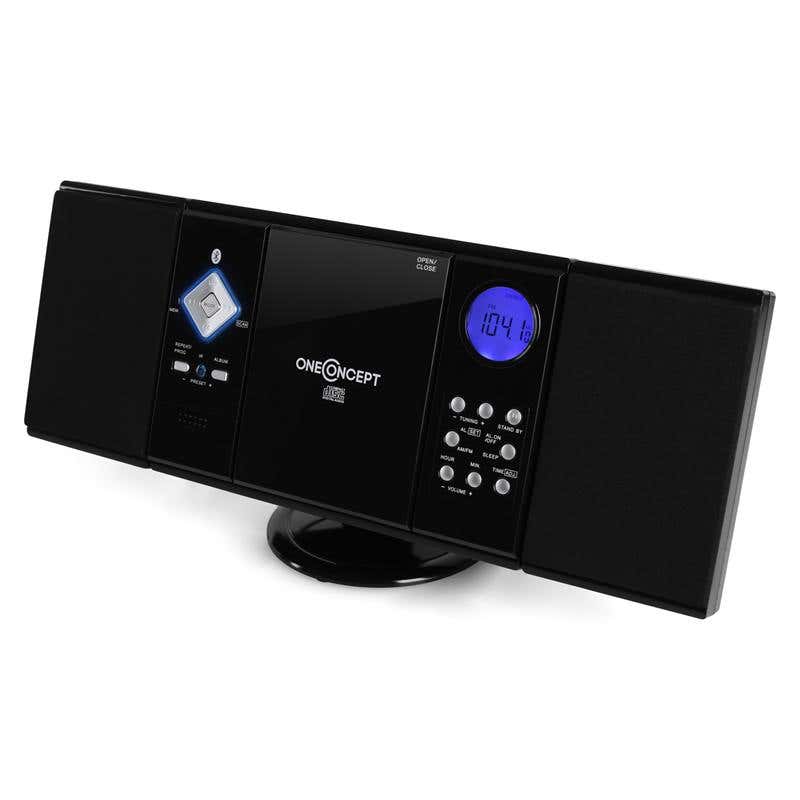 OneConcept V-12 Stereoset met Bluetooth, USB/SD MP3, CD en AUX - Zwart