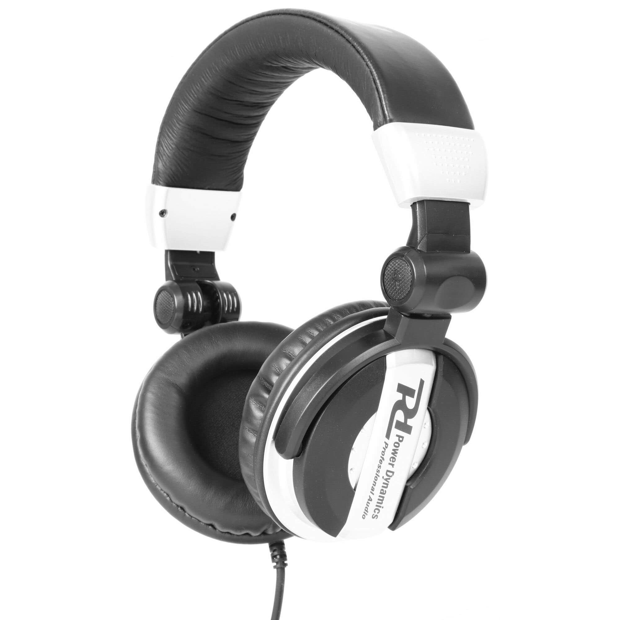 Power Dynamics wit over-ear DJ koptelefoon met inklapbare oorschelpen PH200