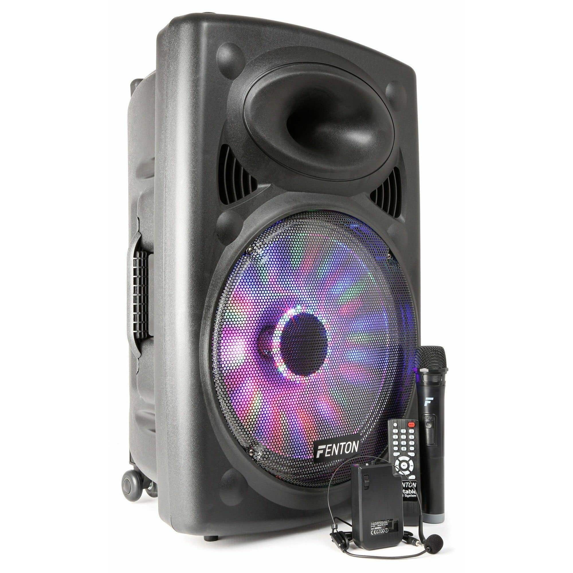 Fenton FPS15 Mobiele geluidsinstallatie 15" met bluetooth en draadloze microfoon compleet