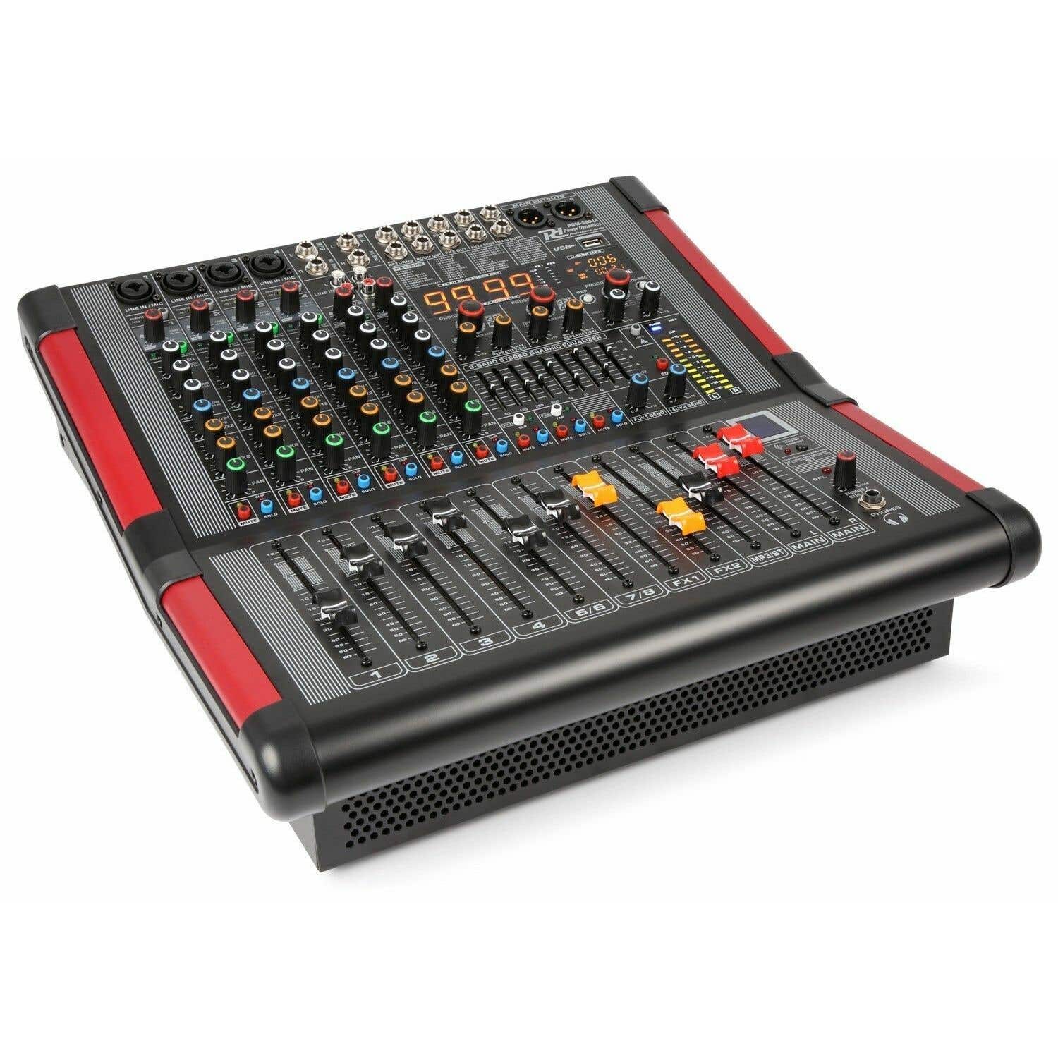 Power Dynamics PDM-S804A 8 kanaals mengpaneel met ingebouwde versterker