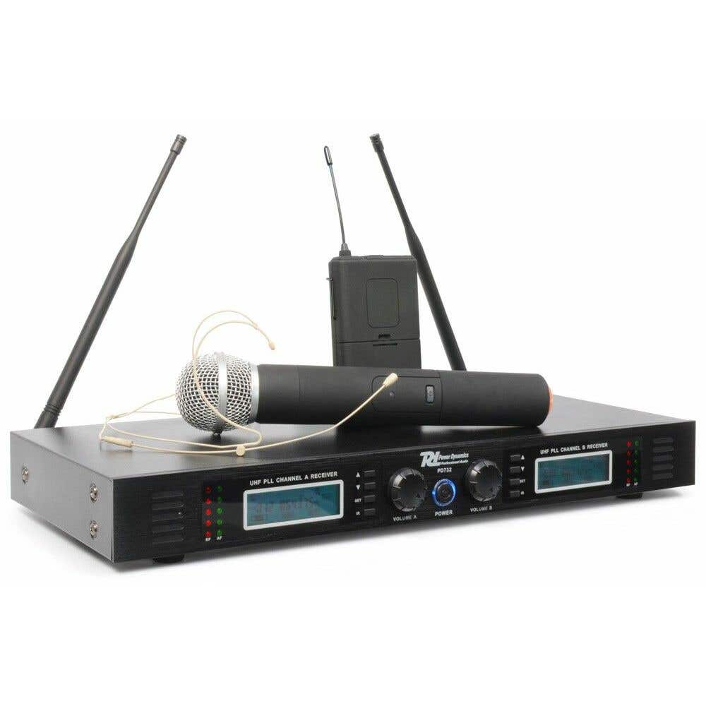 Power Dynamics PD732C 2x 16-Kanaals UHF Draadloos Microfoonsysteem